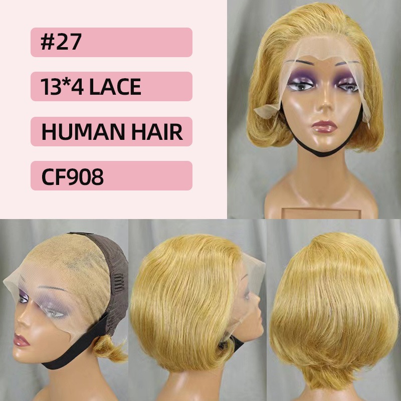 Experience perfection in craftsmanship with our short hair AF 13x4 full frontal lace wig, featuring authentic human hair for a chic and stylish finishing touch
